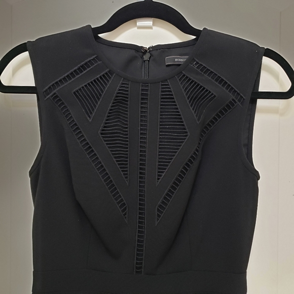 BCBGMaxAzria Embroidered Sheer-Trim Dress - Picture 8 of 16